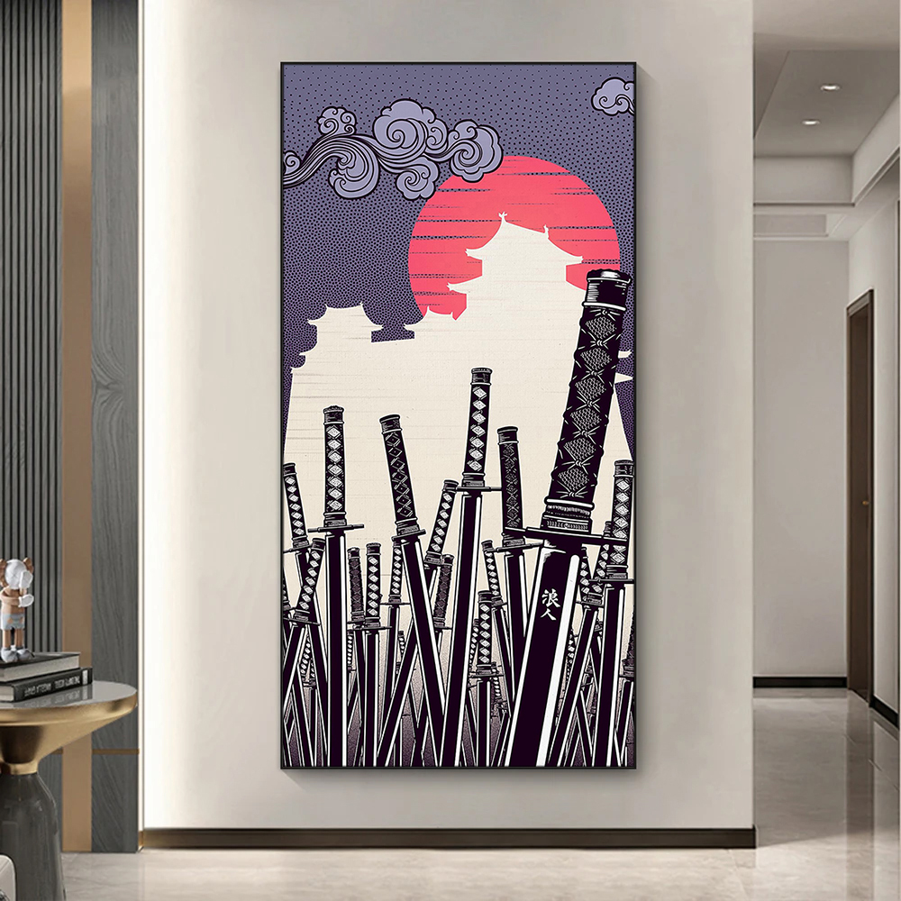 Japanese Katana Canvas Paintin - Japanese Lifestyle Home reseña y precio