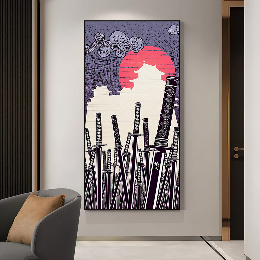 Japanese Katana Canvas Paintin - Japanese Lifestyle Home reseña y precio
