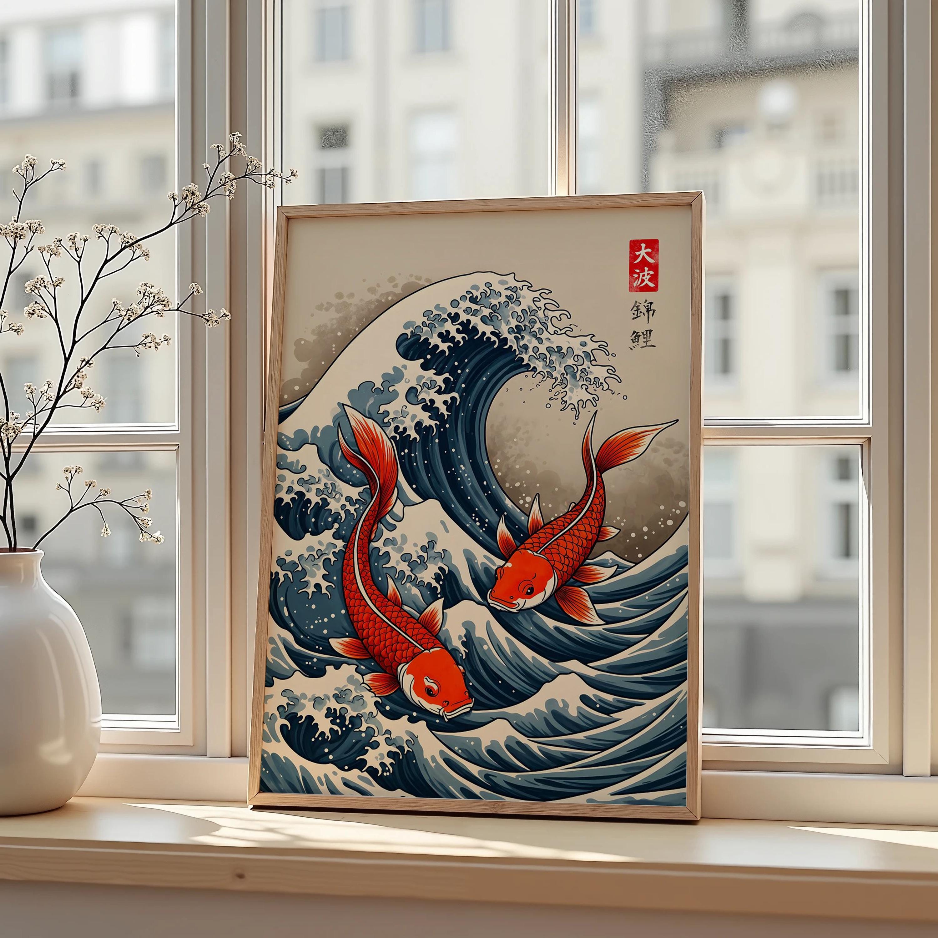 Japanese Red Koi Fish Canvas P - Japanese Lifestyle Home reseña y precio