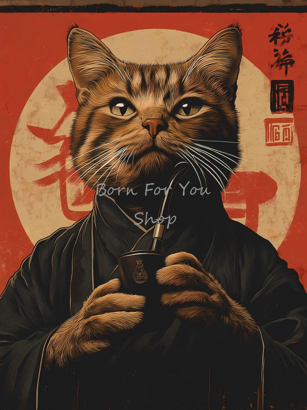 Japanese Edo Style Black Cat E - Japanese Lifestyle Home reseña y precio