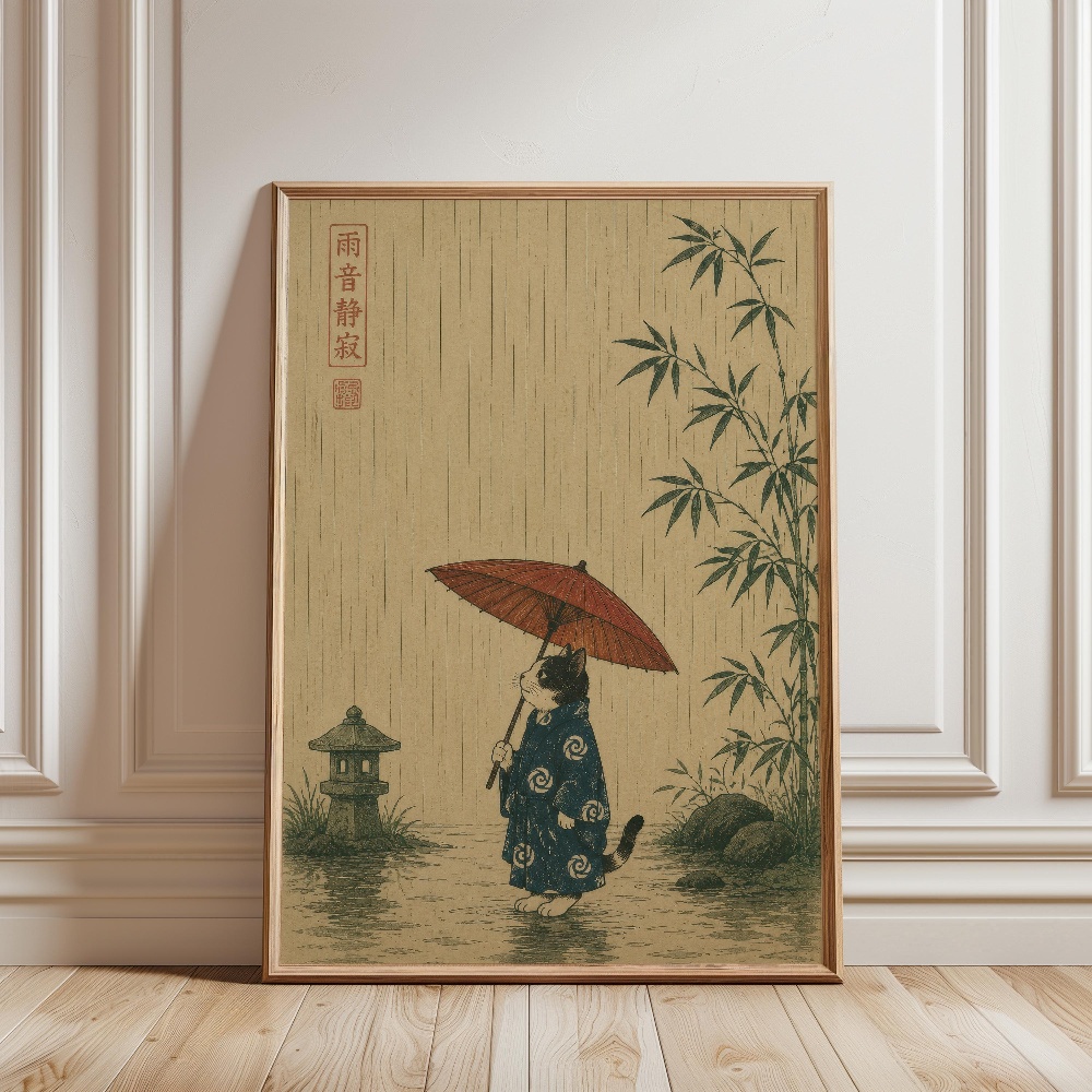 Black Cat Eating Ramen Rainy G - Japanese Lifestyle Home reseña y precio